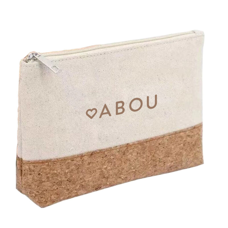 Custom Cotton And Cork Toiletry Bag