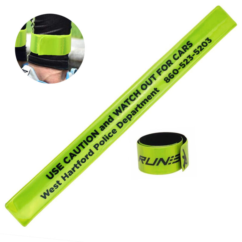 Custom Reflective Snap-On Logo Wristband - 11.8" x 1.18"