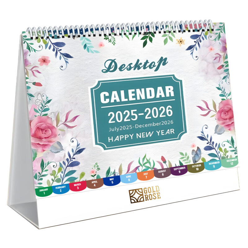 Calendrier de bureau floral personnalisé